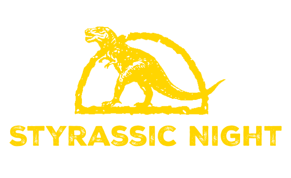 Bild vom Gelben Logo Styrassic Night Lichterpark